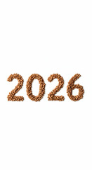 2026 New Year Coffee Beans Number Design Festive Typography Minimalist Concept Holiday Celebration