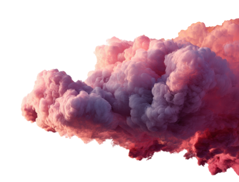 Vibrant puff of pink and purple clouds against a bright backdrop