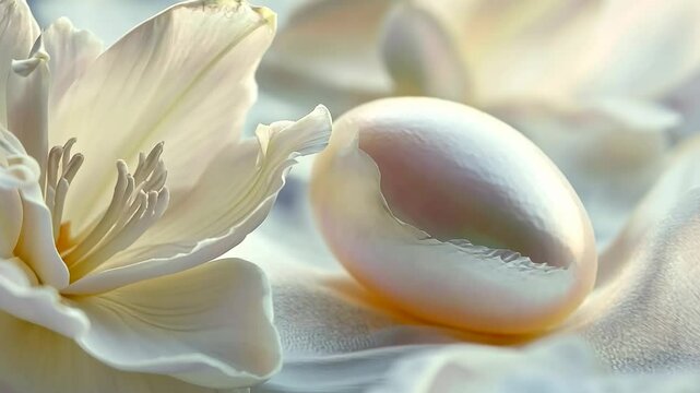 Soft, light flower and textured pearl