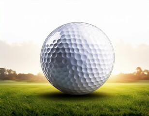 Obraz premium golf ball mockup white blank golf ball mockup in beautiful grass playground