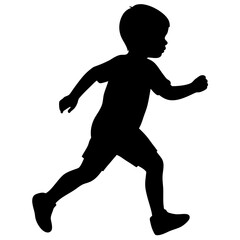 silhouette of a boy running