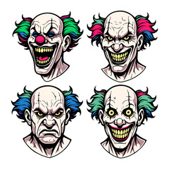 grinning clown face mascot