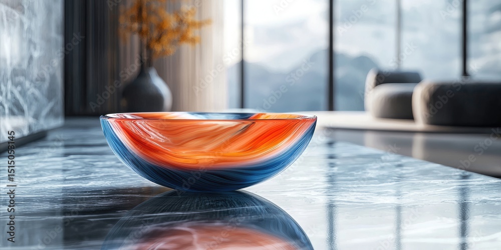 Leinwandbilder a visually captivating abstract design employing resin art, focusing on the glossy, fluid patterns a