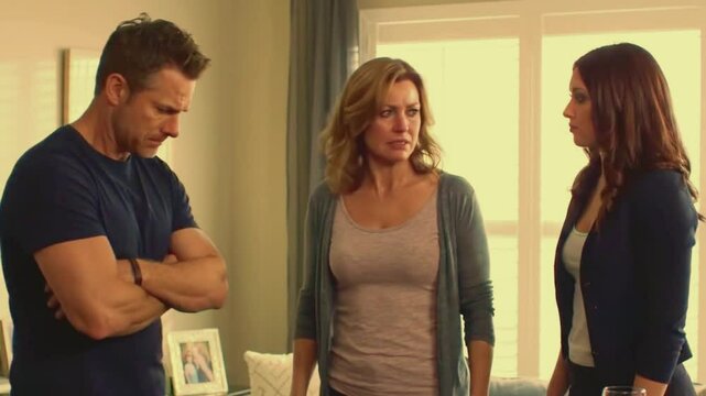 A family conflict and betrayal by husband causing emotional breakdown and relationship crisis