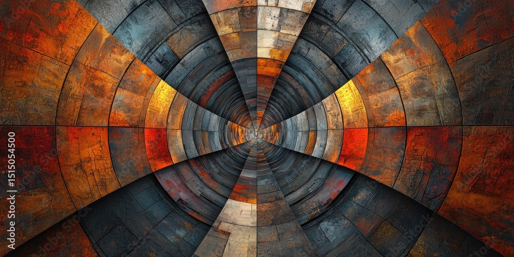 Leinwandbilder an abstract design showcasing 3d illusions, blending diverse textures and colors to create a visuall