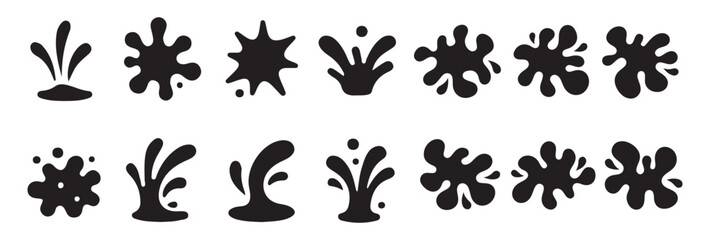 Splash water drop shapes vector. Splash icon symbol. Vector illustration splash water on white background