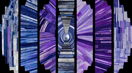 Abstract Image Depicting Vibrant Spectrum of Blue and Purple Lines with Dynamic Movement Effect