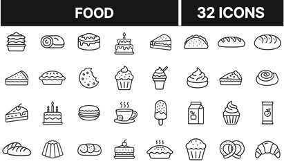 Food Icon Representing Meals, Ingredients, Cuisine, Dining, Cooking, Nutrition, and Culinary Elements for Healthy Eating