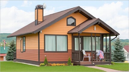 Cozy Single-Story Home with Attractive Exterior and Inviting Porch Area Surrounded by Nature