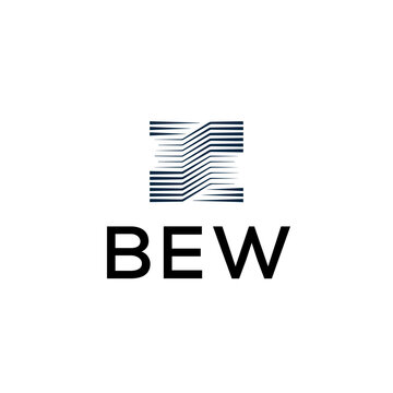 BEW creative minimalist letter logo.