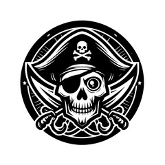 Fototapeta premium pirate skull and sword