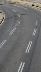 Curved Road with Double white Lines