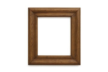 Elegant Dark Brown Wooden Picture Frame Isolated on White Background