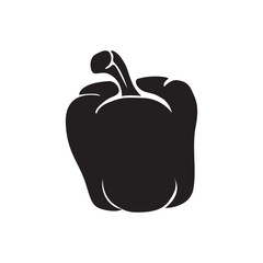 bell pepper silhouette design. spicy vegetable.