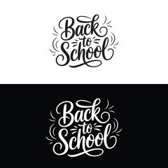 Back to school typography caligraphy concept vector illustration.