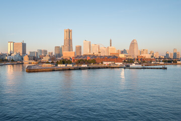 Yokohama skyline at sunrise, Kanagawa Prefecture, Japan