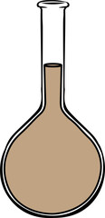 Full Level Round Bottom Flask without Stopper / Cotton Plug - Brown