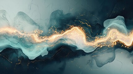 Fototapeta premium A crystal-inspired circuit formation glowing soft teal and rose-gold energy flows