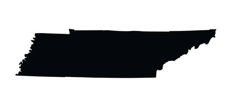 Tennessee black map white background