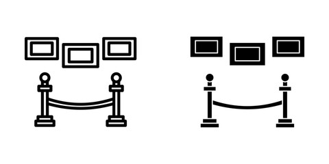 Exhibition of paintings. Picture gallery set Icon Symbol isolated white background. vector illustration. color editable.