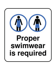 Download Proper Swimwear Required Sign - High-Quality Stock Image for Pool and Beach Compliance