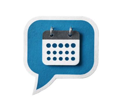 Digital calendar compliance for scheduling appointments and events on a transparent background, cut out
