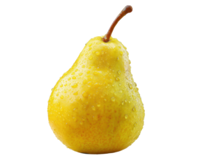 Fresh yellow pear with water droplets for healthy eating