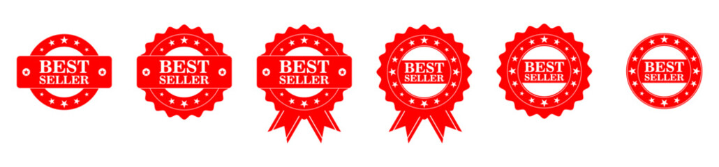  Vintage bestseller vector icons. Set of isolated on transparent background bestseller labels design set.