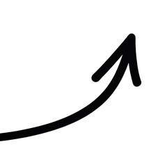 Bold upward trending arrow silhouette design