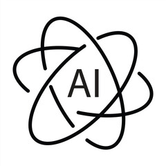 Artificial intelligence icon vector. Linear style sign for mobile concept and web design. Artificial intelligence symbol vector illustration.