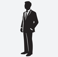 businessman silhouette vector art illustration, business man vector illustration