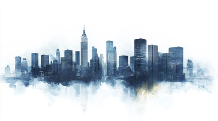 Fototapeta premium stunning city skyline featuring skyscrapers and modern architectural design, evoking sense