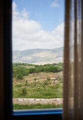 Fototapeta premium beautiful view from the window of the nature of Israel