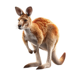 Fototapeta premium Kangaroo jumping australian outback animal photography natural habitat side view transparent background for seo impact
