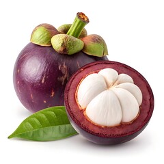 Fresh Mangosteen, clean white background