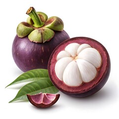 Fresh Mangosteen, clean white background