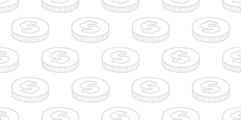 doodle dollar coin pattern background. US dollar pattern background. Dollar sign pattern background. Dollar Doodle seamless pattern background.