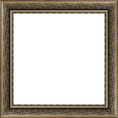 Fototapeta premium Frame made of relief baguette on a white background.