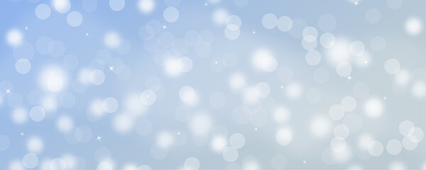 Abstract blur sparkles bokeh background with glowing stars glitters light effect confetti banner design.