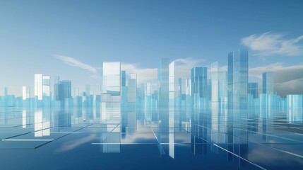 Obraz premium Futuristic Glass Cityscape