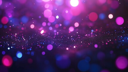 Magical Bokeh Abstract: Enchanting Light Glimmer and Sparkling Whimsical Glow with Cosmic Purple Hues and Rainbow Orbs in a Fantasy Backdrop of Dreamy Textures and Vibrant Colors