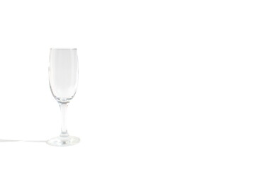 On a white background there is a stemmed glass for champagne and wine.	