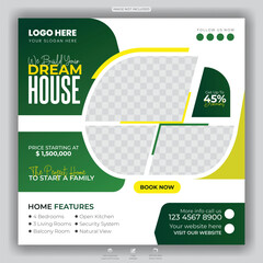 Dream House Advertisement Social Media Post Design Template