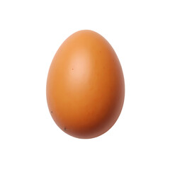 A single brown egg centered  showcasing its smooth surface and oval shape clearly isolated on transparent background