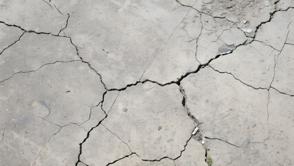 Cracked Concrete Texture Background Close-up Photography with Weathered Effect