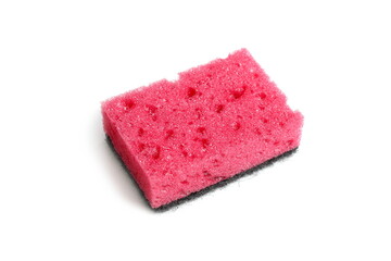 One dish sponge lies on a white isolated background.