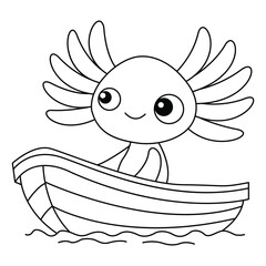Axolotl hand drawn coloring page for kids