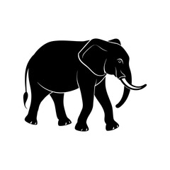 Walking Elephant Silhouette Illustration