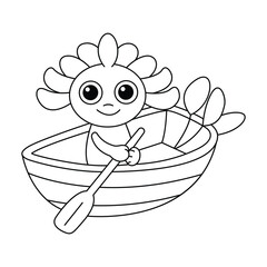 Axolotl hand drawn coloring page for kids