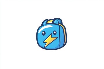 Obraz premium Cute Cartoon Backpack with Lightning Bolt Design for Kids